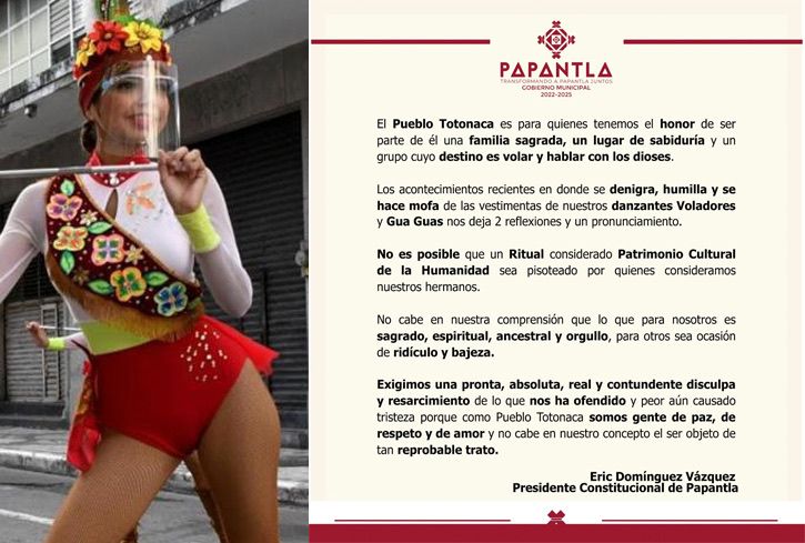 La alcaldesa de Veracruz, Patricia Lobeira Rodríguez, ofende la cultura y rituales de los Voladores de Papantla