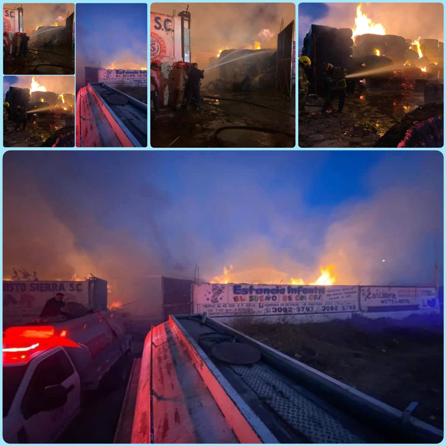 Bomberos de Ixtapaluca apoyaron para combatir incendio de una fábrica en Chalco 