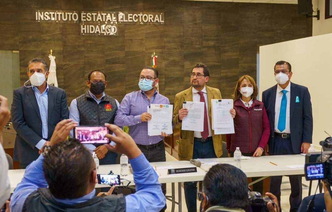 Morena, PVEM, PT y Nueva Alianza registran candidatura común ante el IEEH