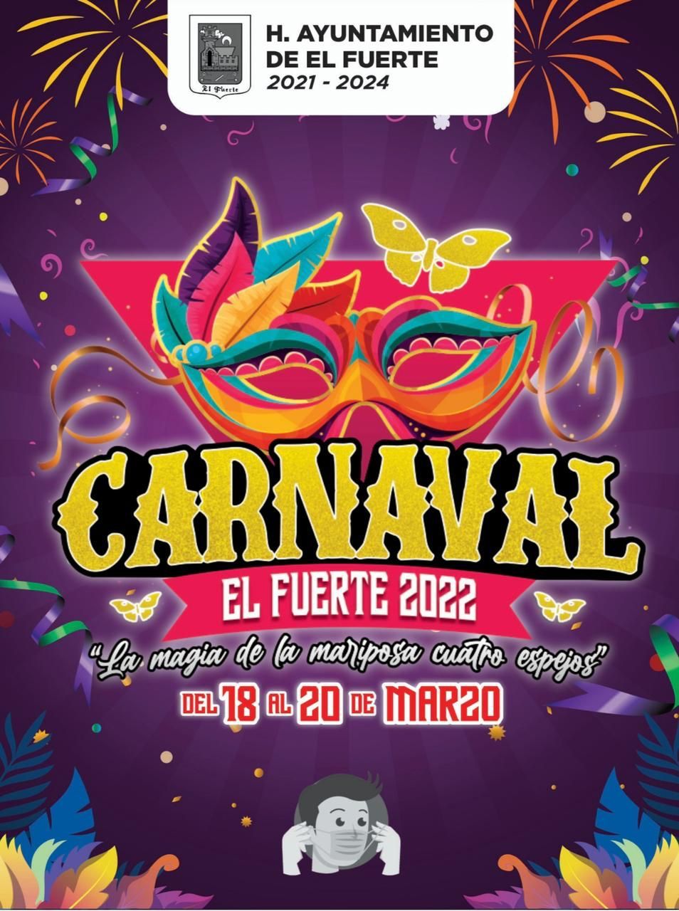 "La Magia de la Mariposa Cuatro Espejos": presentan el Carnaval 2022 de El Fuerte