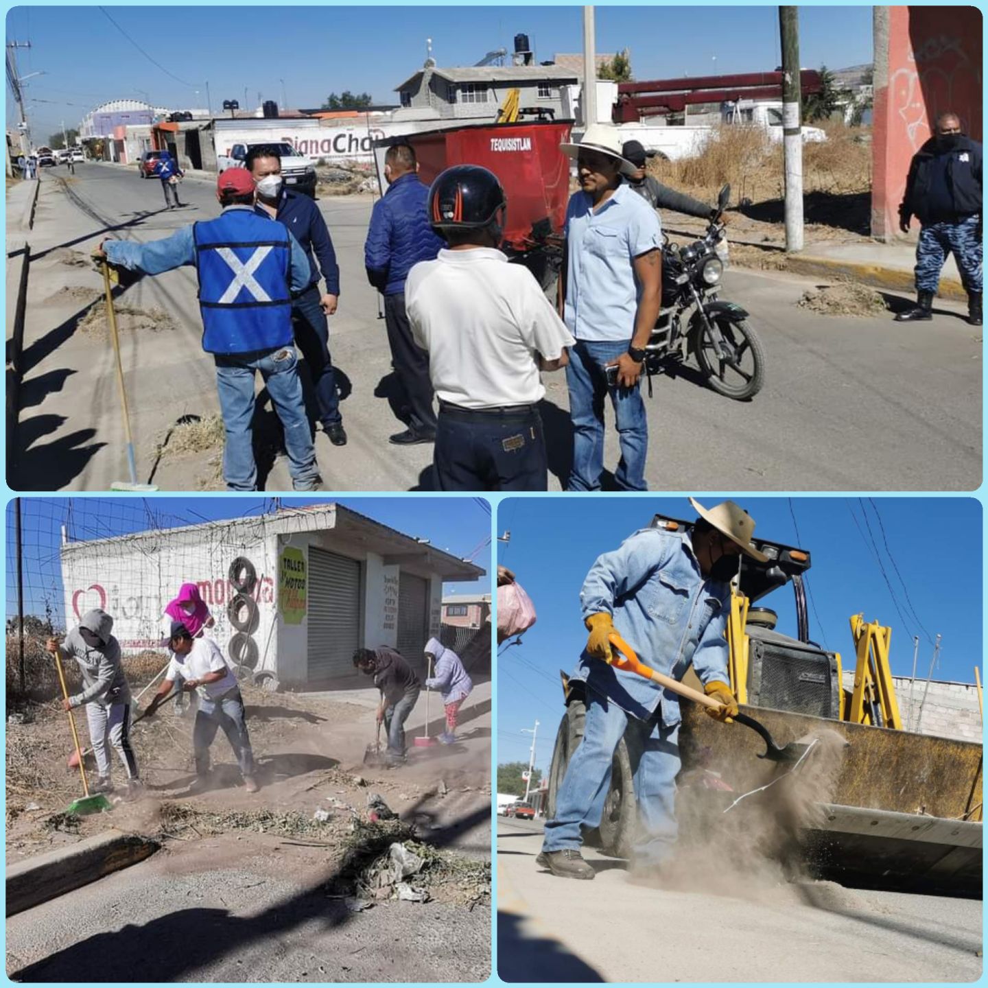 Jornada de limpieza en calles de Tezoyuca juntos población y ayuntamiento 