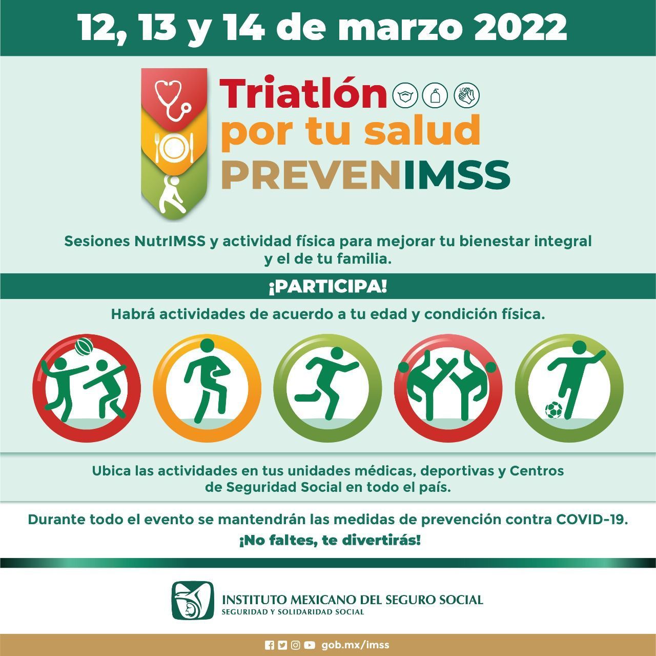 Realizará IMSS Veracruz Sur Triatlón de Salud en Orizaba, Córdoba y Coatzacoalcos