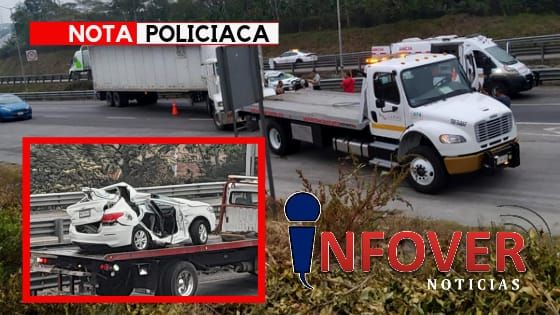 Carambola deja 4 personas lesionadas en Autopista México Veracruz. 