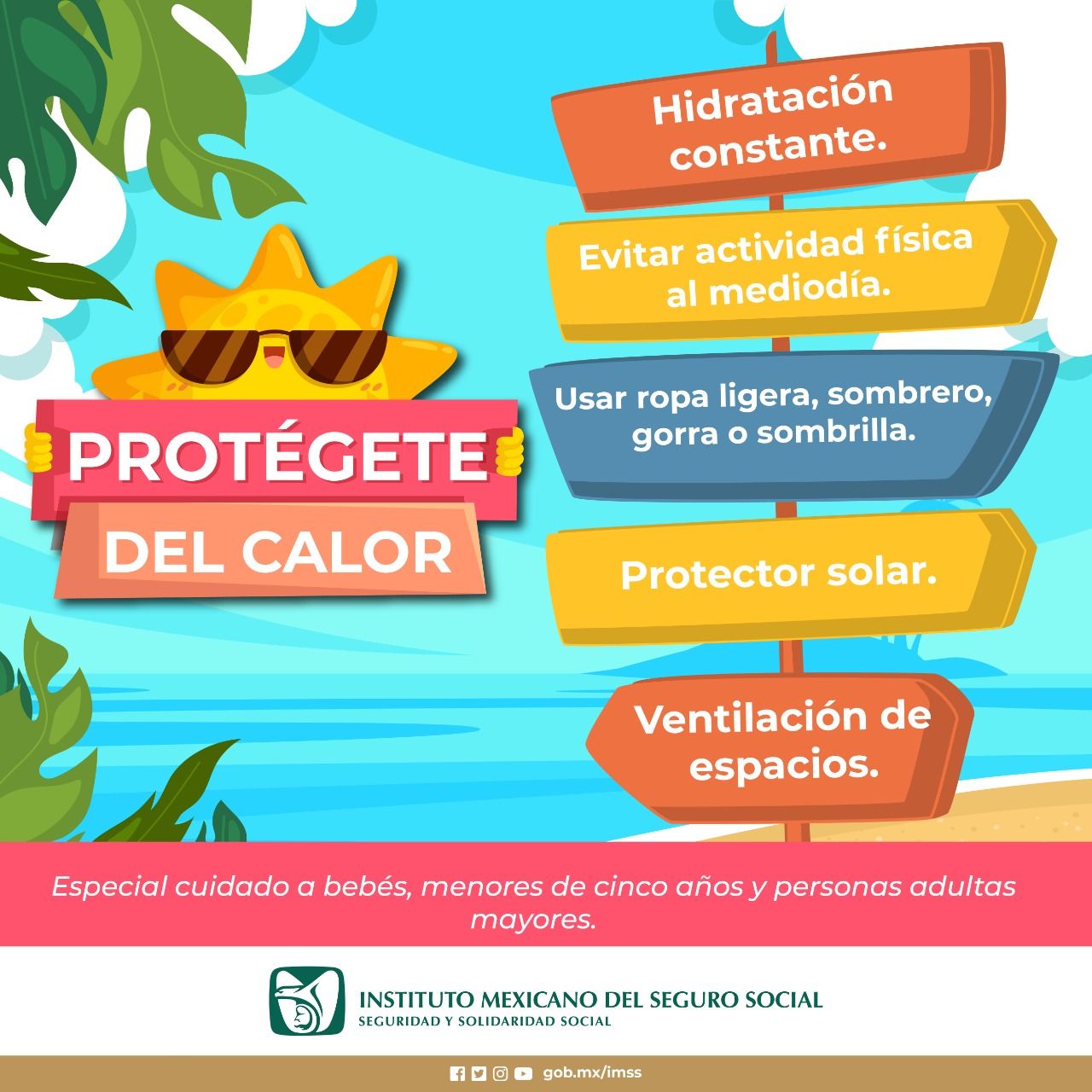 Pide IMSS Veracruz Sur evitar exposición prolongada al sol durante vacaciones