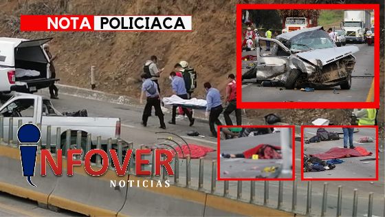 Mueren 4 en fatal accidente en la Autopista México - Veracruz. 