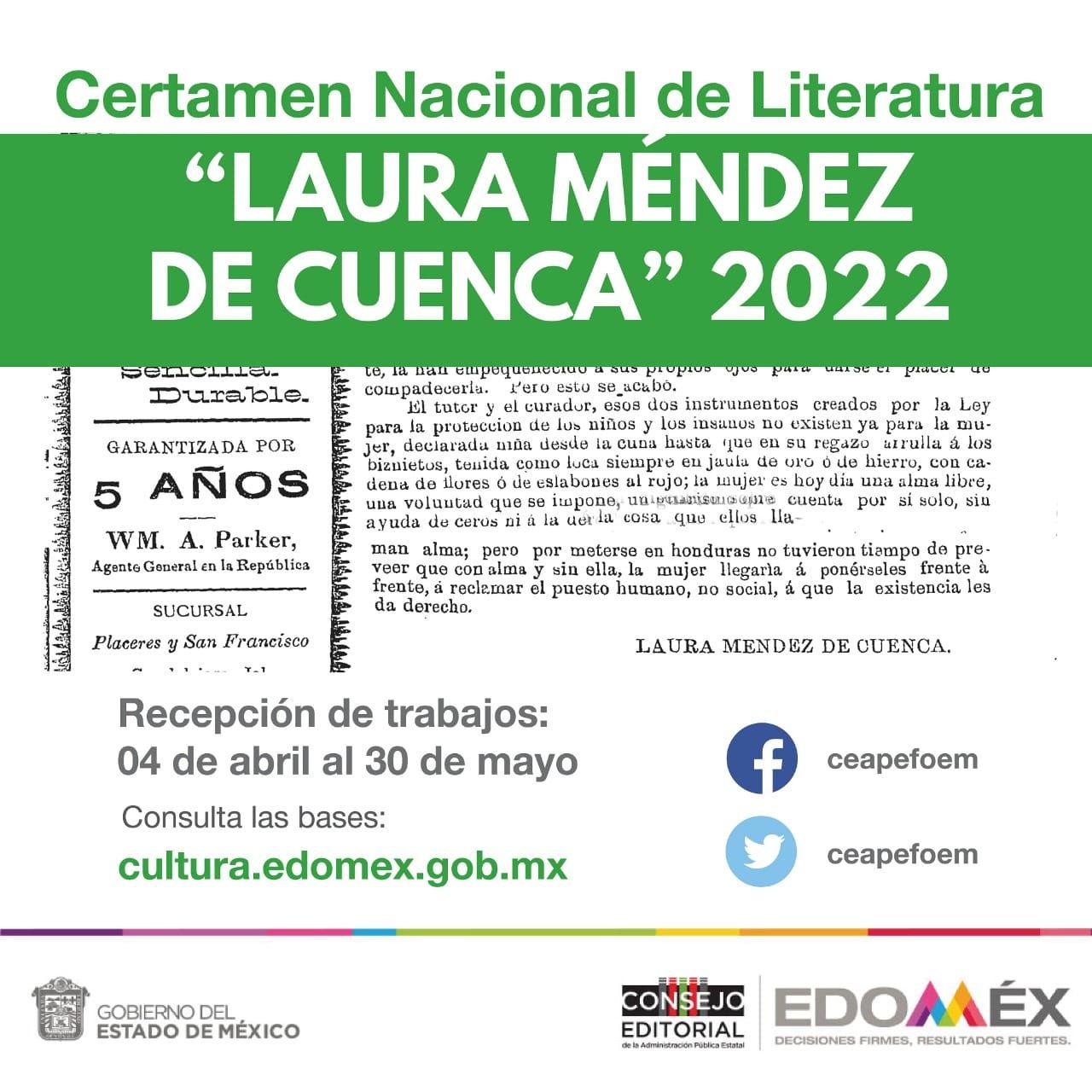 Lanza GEM convocatoria para
participar en certámenes literarios.