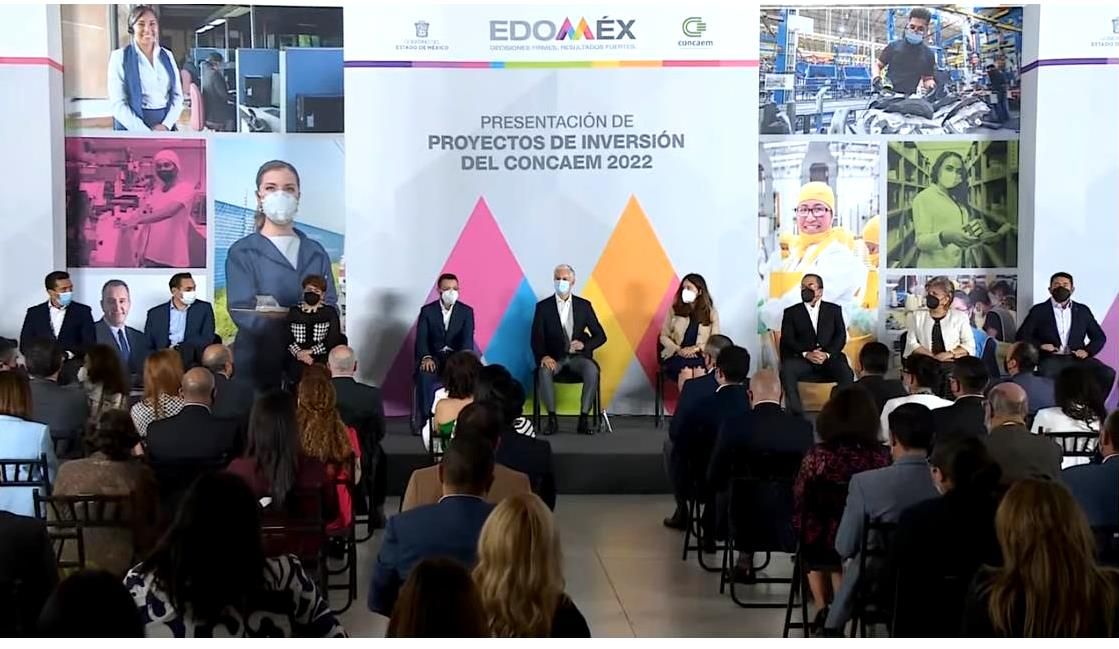 Alfredo del mazo encabeza la presentación de Proyectos de Inversión 
del CONCAEM 2022 desde Toluca