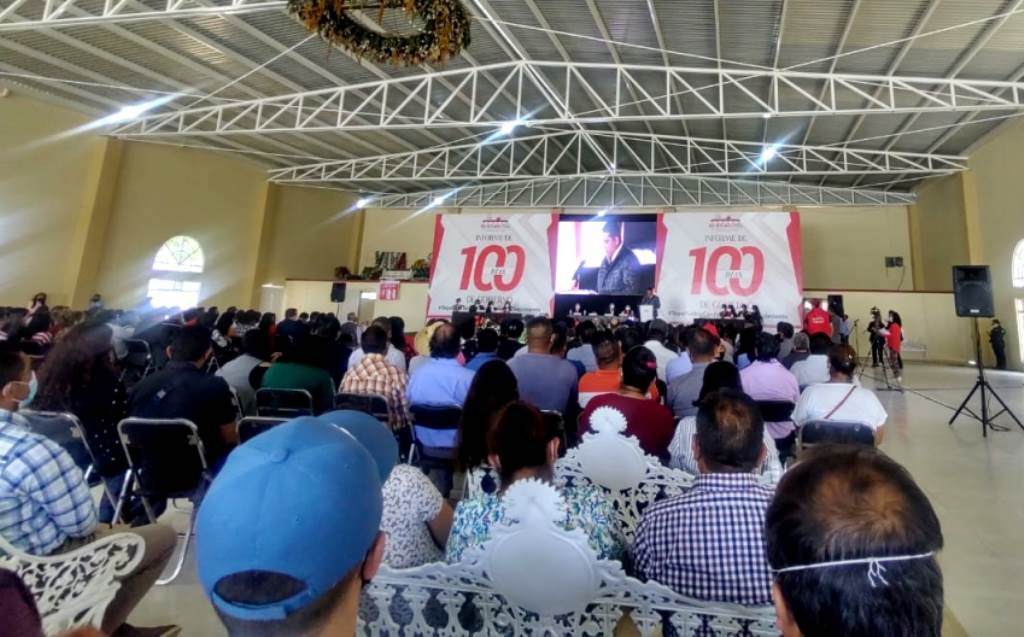 Informe de 100 días de gobierno del presidente municipal de Villa de Tepetlaoxtoc de Hidalgo