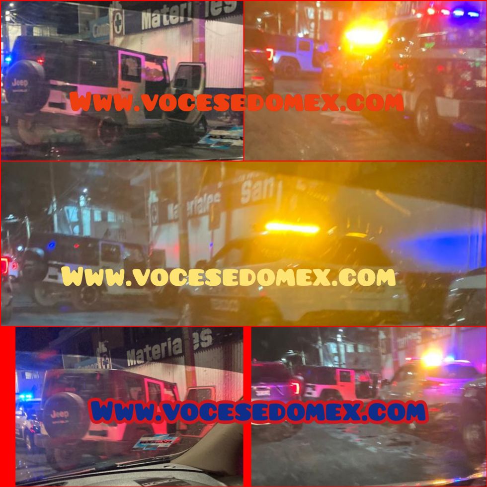 Una camioneta Jeep se impacto contra un poste  en calles de Texcoco 
