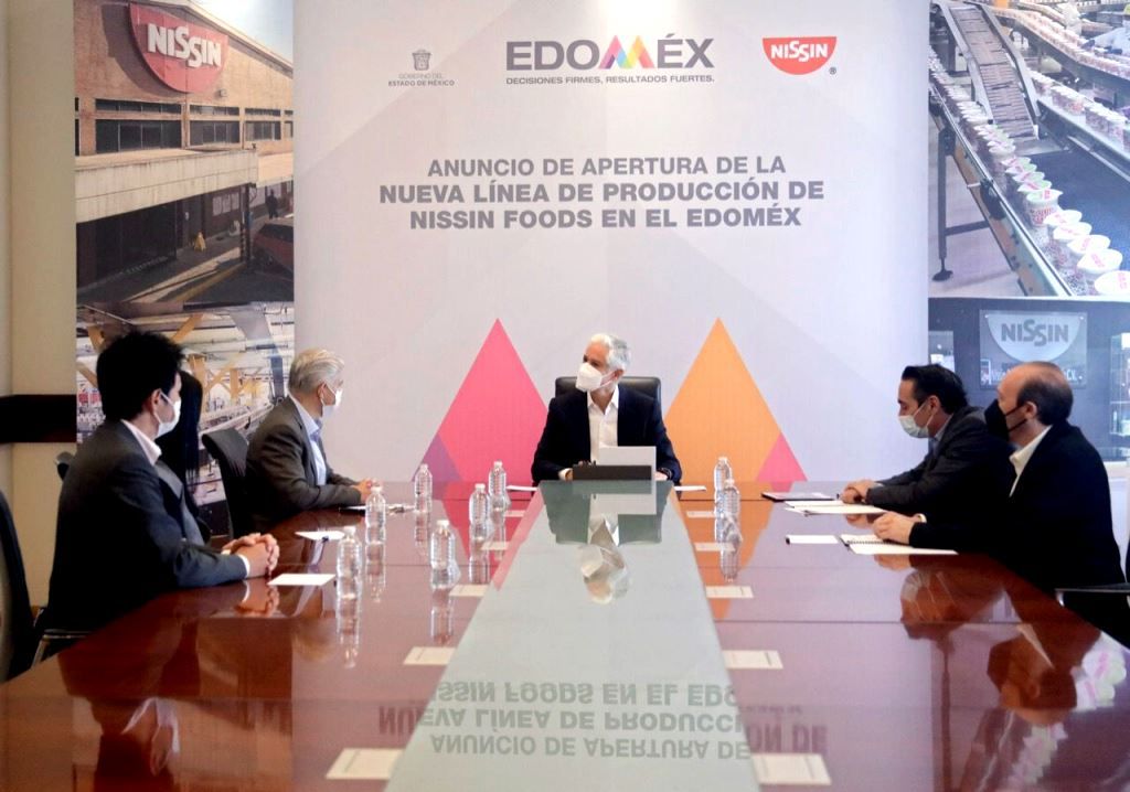 Alfredo del Mazo anuncia inversión de la empresa Nissin Foods México por cerca de 15 millones de dólares