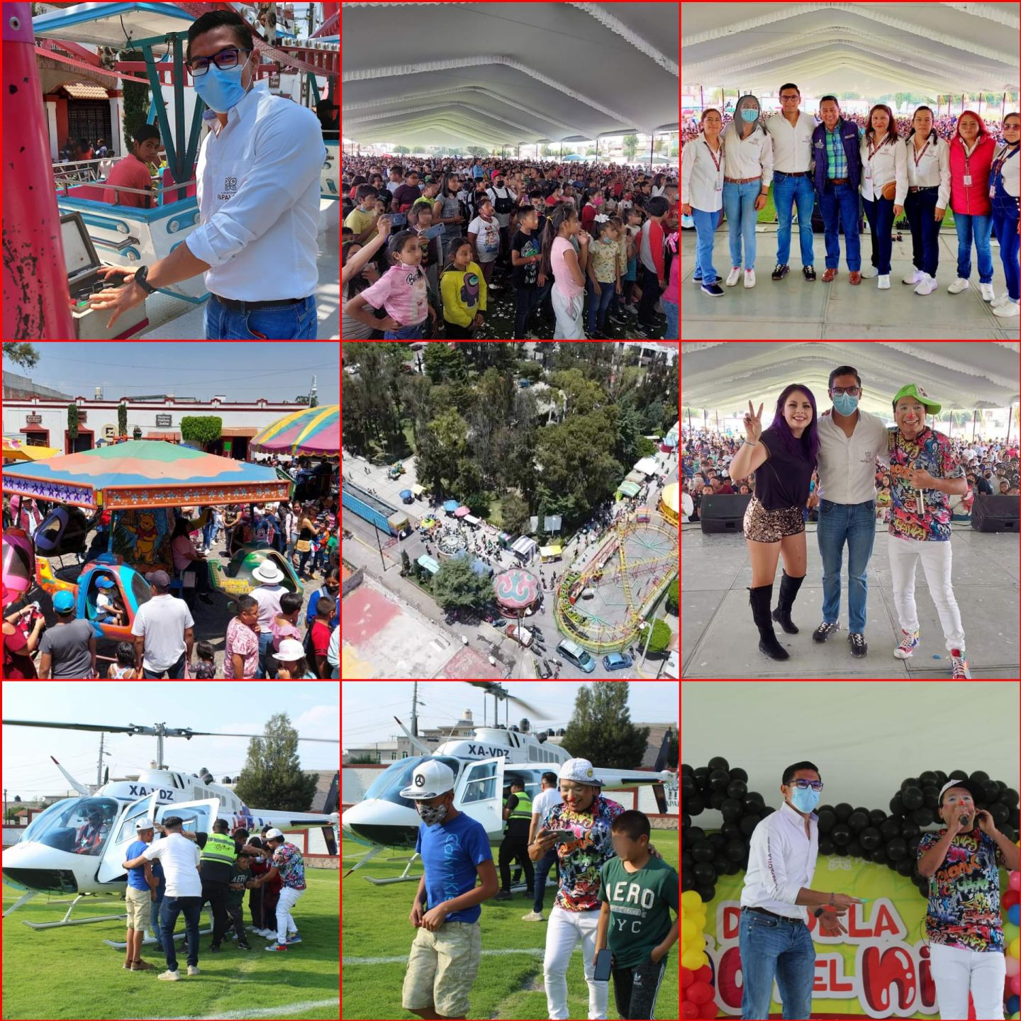 El alcalde Rodrigo Ruíz festejó en grande a más de 2 mil niños de Papalotla. 