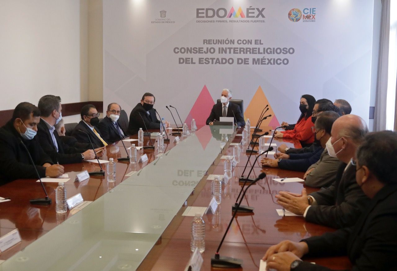 Refrenda Alfredo del Mazo respeto y Apertura al diálogo  entre autoridades  e integrantes del Consejo Interreligioso Estatal