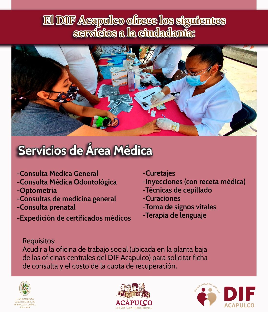 Ofrece DIF Acapulco servicios médicos a la población