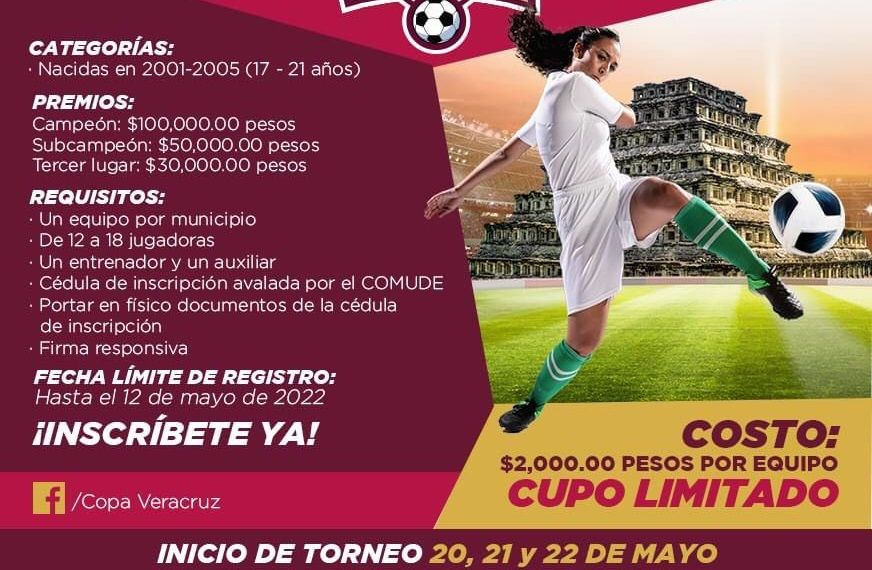 Convocan a equipos de fútbol femenil para "Copa Veracruz" a realizarse en Córdoba