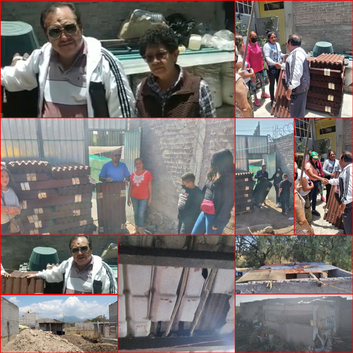 Entregan laminas a familias olvidadas en Texcoco :Pedro Ordoñes líder de la AC Haciendo Fuerte a Texcoco 