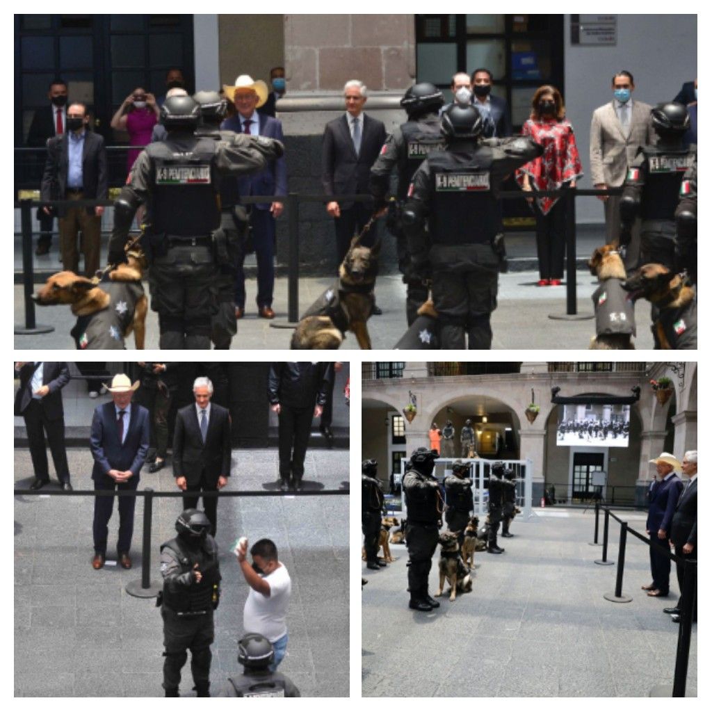 Secretaria de Seguridad realiza demostración canina ante personal diplomático de USA en México
