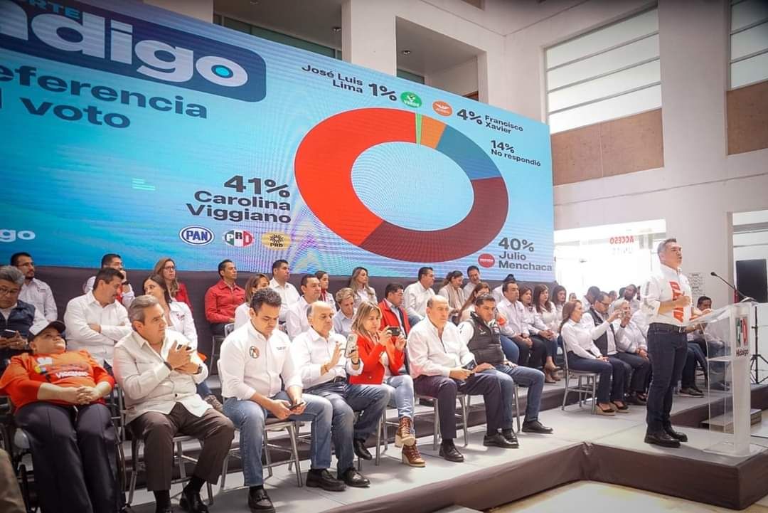 "Caballo que alcanza gana, Caro alcanzó, empató, rebasó y va a ser la próxima gobernadora de Hidalgo": Alejandro Moreno Cárdenas