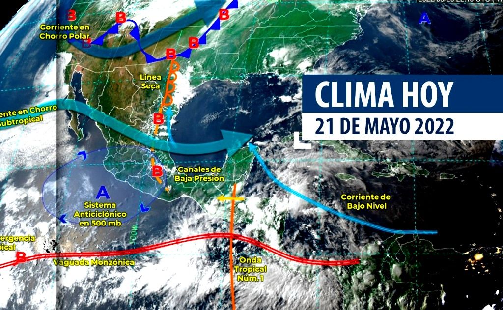 Lo onda tropical número uno ocasionará lluvias puntuales muy fuertes en Chiapas