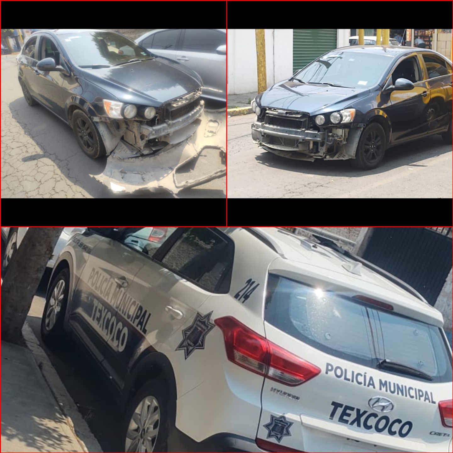 Denuncia patrulla de Texcoco se lleva facia de auto  y no le pagan a conductor afectado. 
