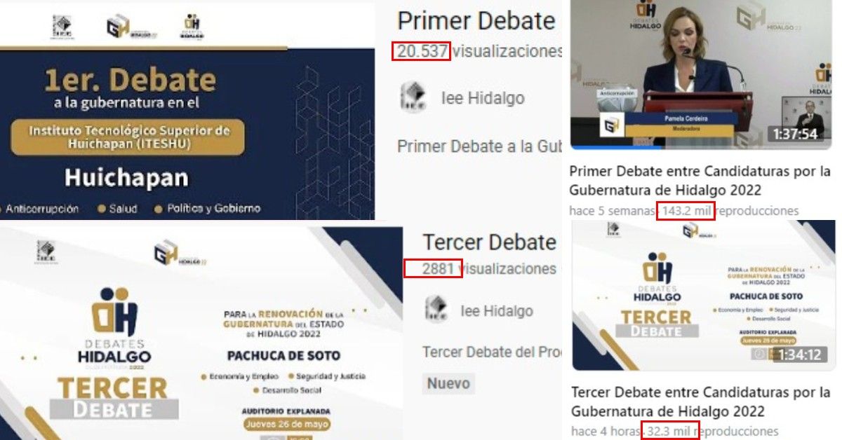 Baja "rating" de tercer debate en Hidalgo por la ausencia del candidato puntero