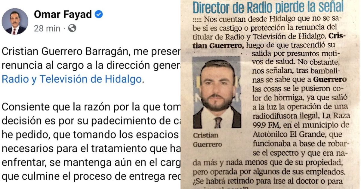 ’Amarran’ a director de Radio y Televisión de Hidalgo para que culmine entrega-recepción
