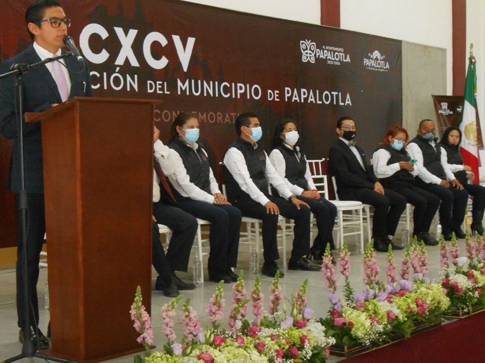 Autoridades solemnizan el CXCV Aniversario de la Erección de Papalotla 