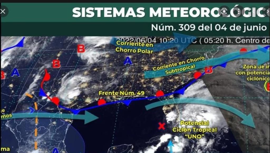 Pronóstico de lluvias en Durango, Guerrero, Oaxaca y Chiapas
