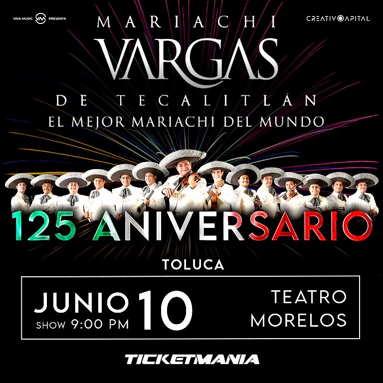 El Mariachi Vargas de Tecalitlán llega a Toluca con su gira ’125 Aniversario’