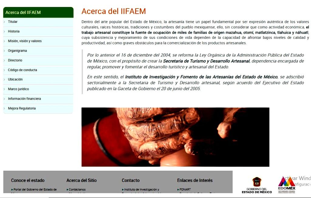 El IIFAEM cuenta con página web, donde se dan a conocer programas y trabajo de artesanos mexiquenses