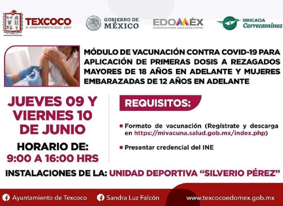Operativo de vacunación contra el COVID-19 en Texcoco