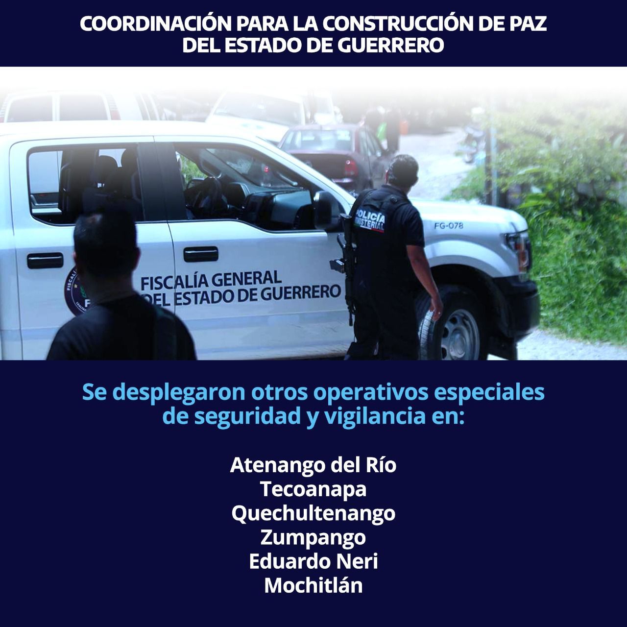 Mesa de Coordinación para la Construcción de la Paz en Guerrero implementará acciones de seguridad en Chilpancingo