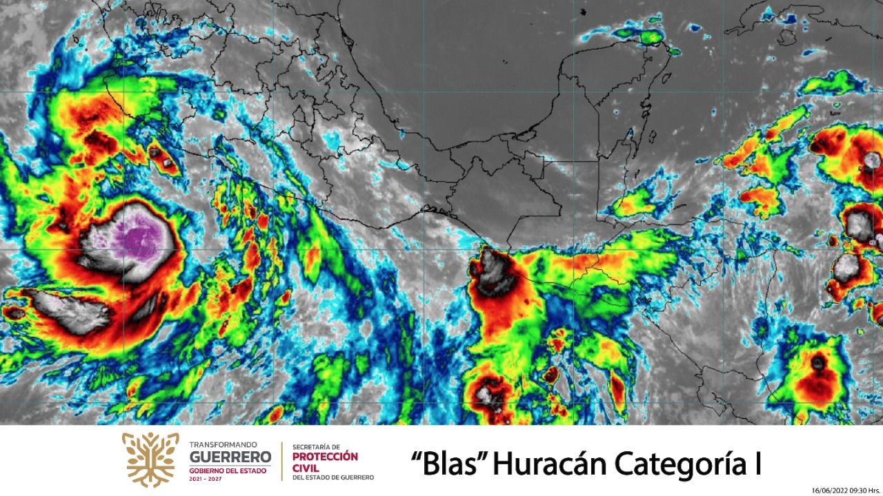 Continuarán lluvias en Guerrero por paso del huracán Blas 
