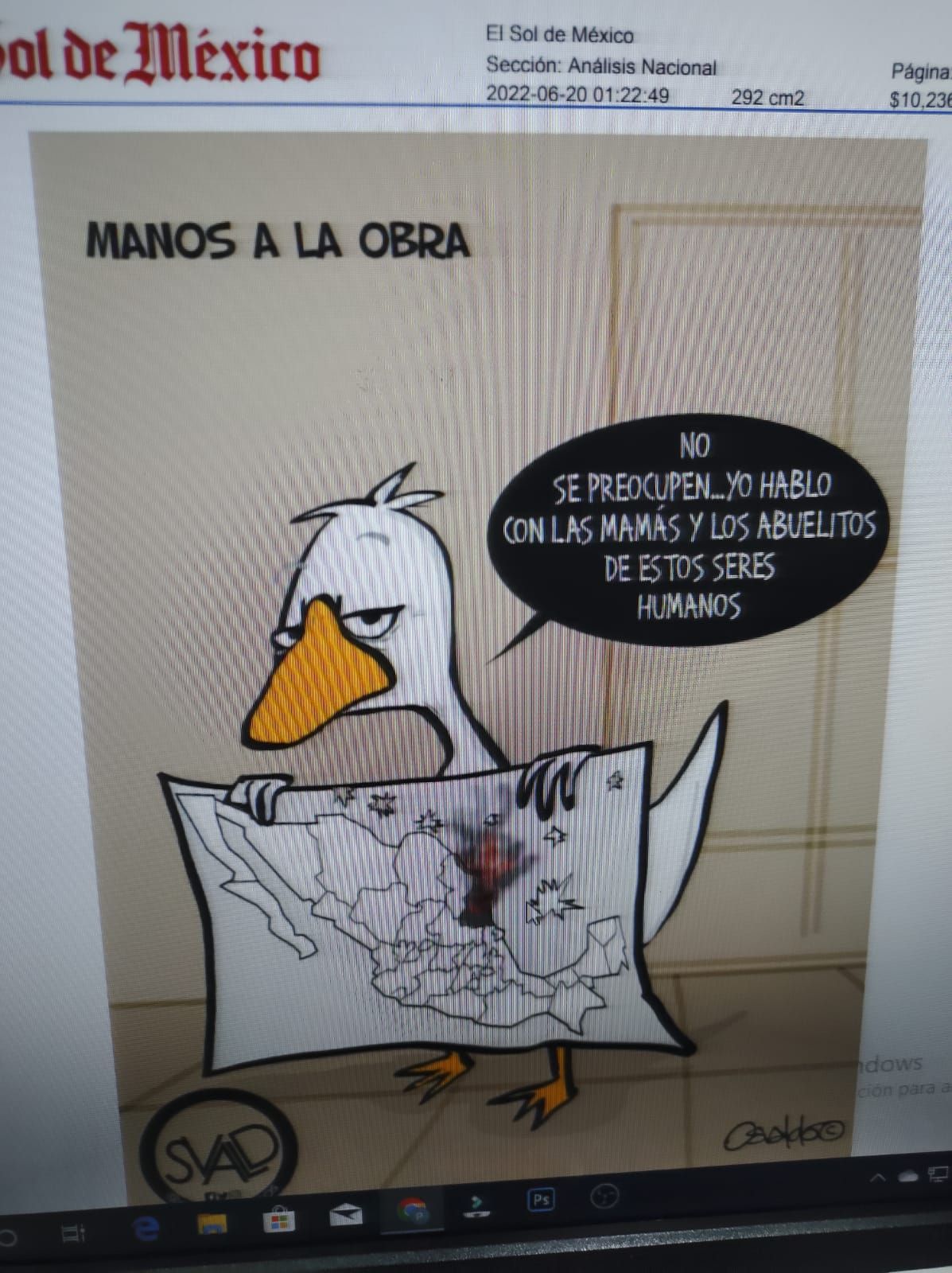 #El cartón de Oswaldo publicado hoy en El Sol de México