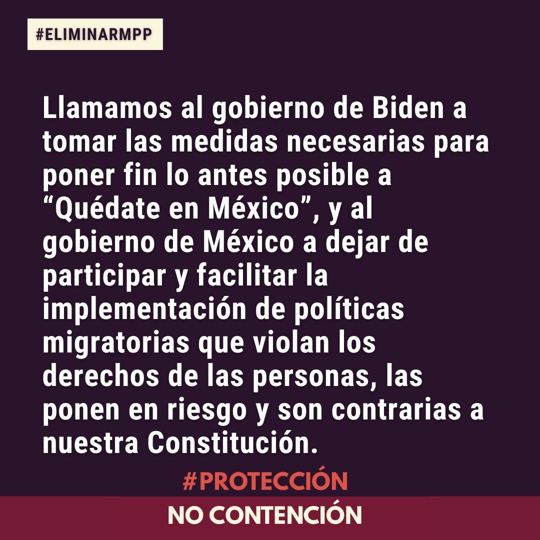 Gobiernos de Biden y López Obrador nuevamente tienen la oportunidad de poner fin a ’Quédate en México’