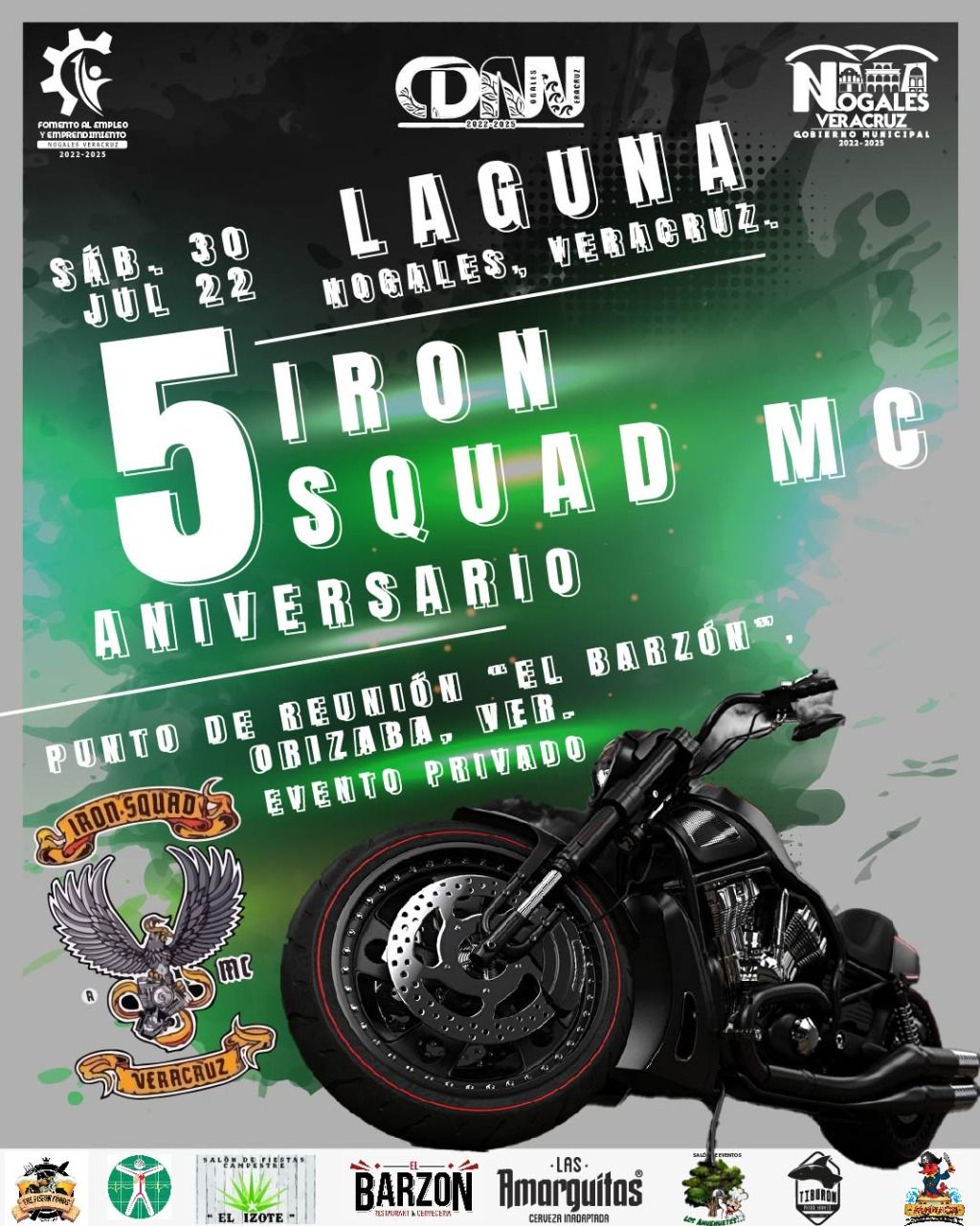 Gran festejo en la Laguna de Nogales por Aniversario del Moto Club Iron Squad