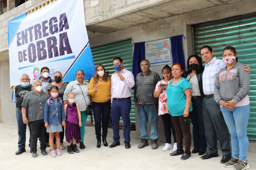 Edgar Morales Alcalde de Tezoyuca entrega obra de repavimentacion de la A.V  Independencia en el barrio Santiago 