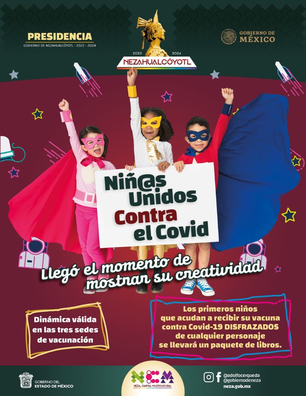 #Niños que se vacunen contra COVID en Neza recibirán libros: Adolfo Cerqueda