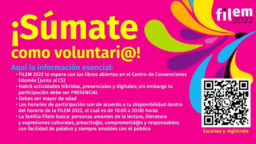 La Feria Internacional del Libro del Estado de México busca voluntarios para la edición 2022