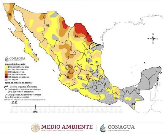 Emite Conagua medidas emergentes, en caso de sequía severa, extrema o excepcional.