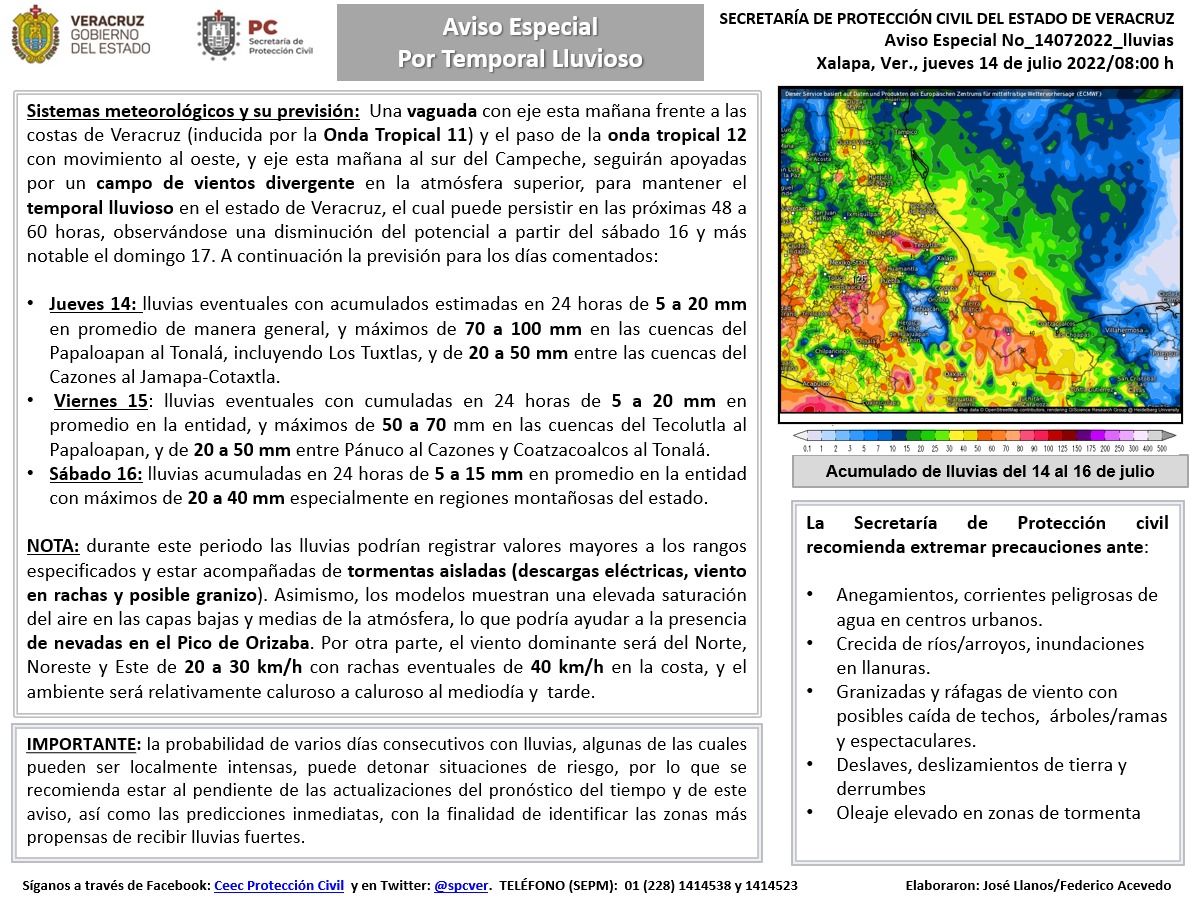 Población veracruzana: Informe Meteorológico

