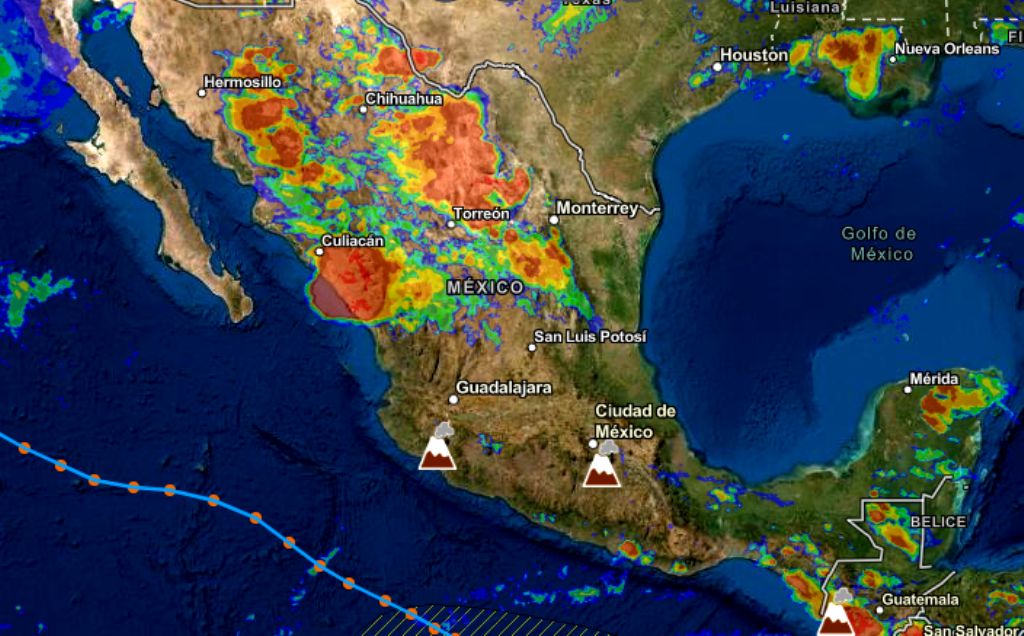 Pronostican lluvias intensas en Sonora, Sinaloa, Chihuahua, Nayarit y Jalisco

