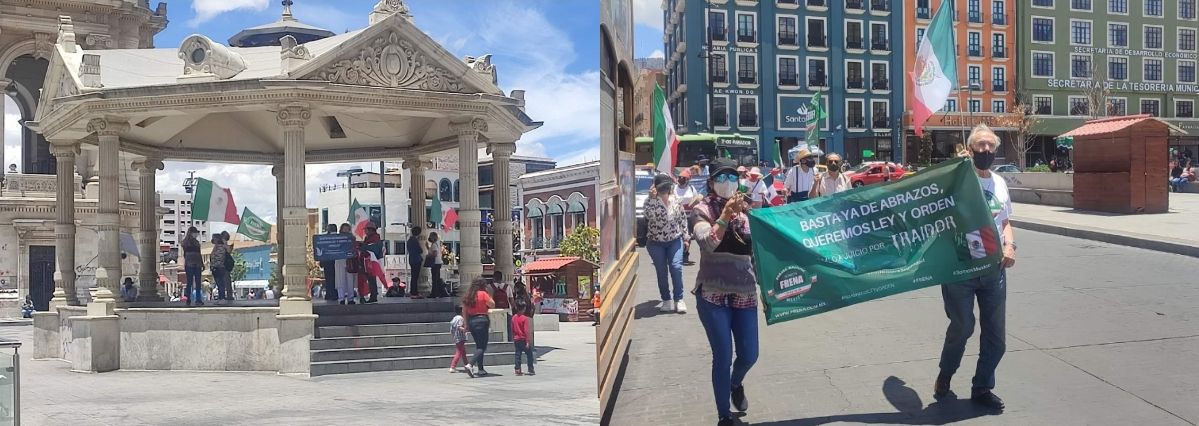 "Aglutina" FRENA a docena de manifestantes en Pachuca