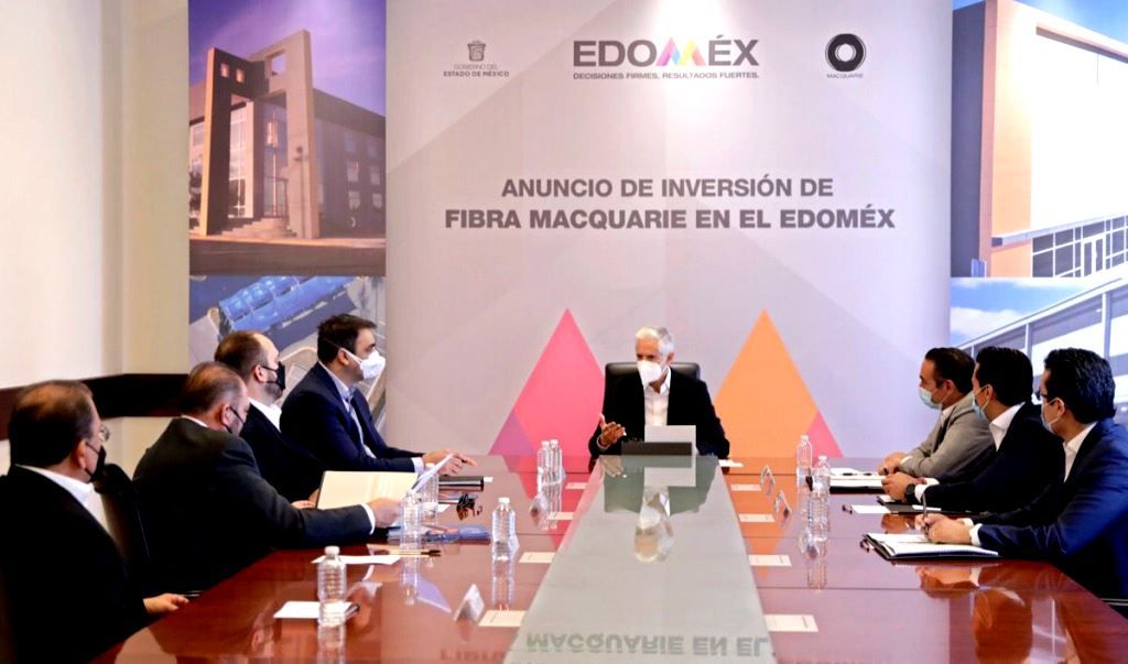 Alfredo del Mazo presenta proyecto de 800 mdp que Fibra Macquarie destinará en la creación de Blue Logistics en Cuautitlán Izcalli