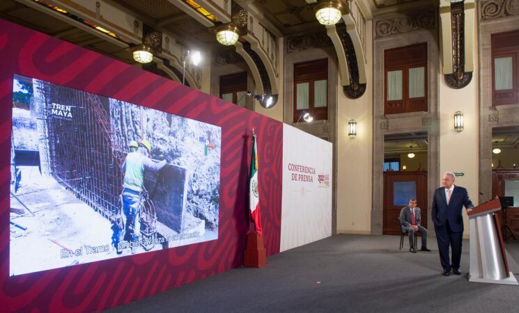 El Presidente López Obrador garantizó la  continuidad del Tren Maya, pese a amparos. 