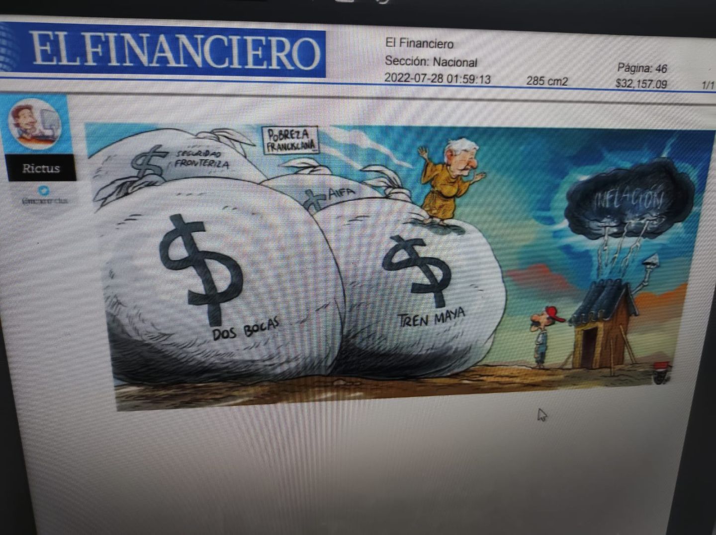 #El cartón de Rictus publicado hoy en El Financiero