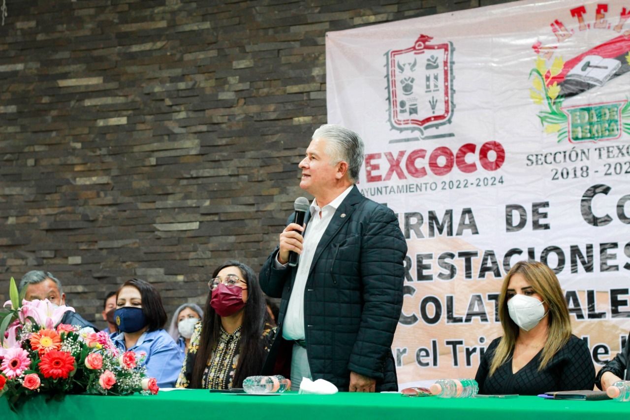 #Gobierno de Texcoco refrendo convenio con trabajadores del SUTEYM