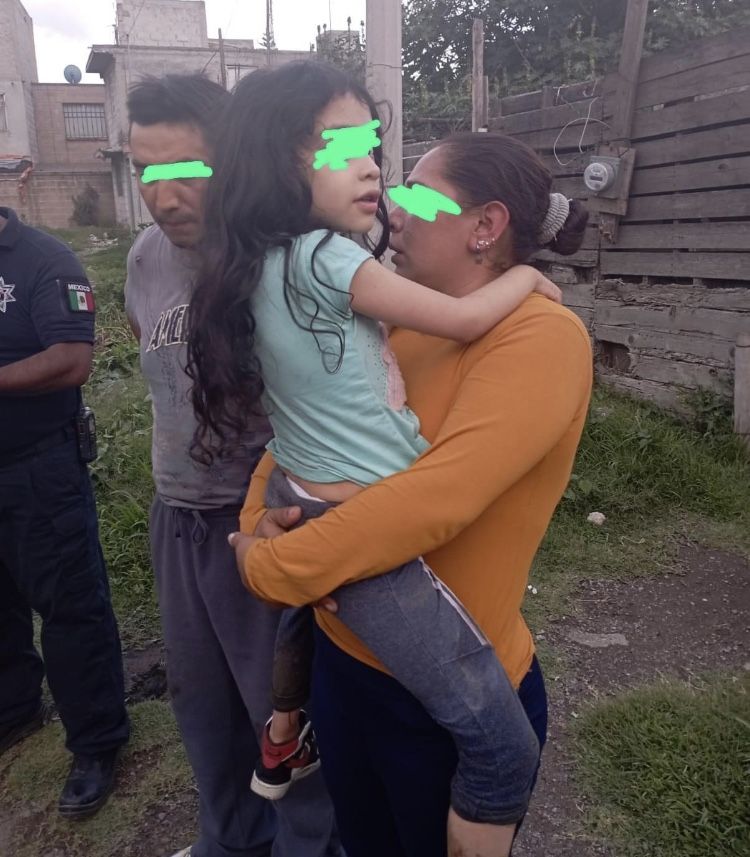 Niña extraviada regresa a su hogar gracias a policías de Acolman y Ecatepec 