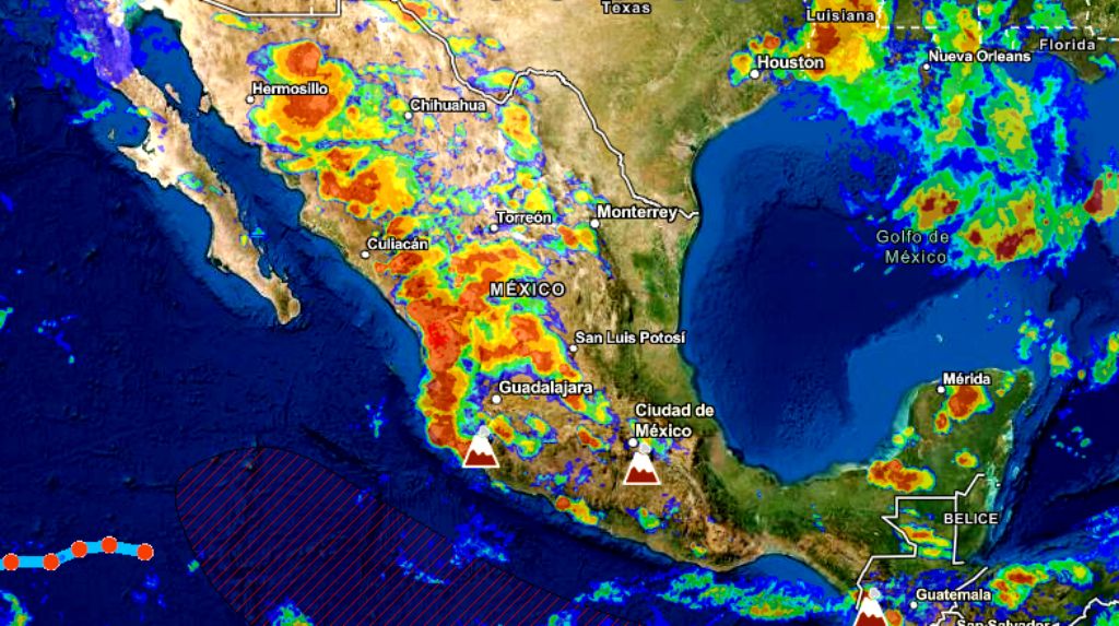 Prevén lluvias puntuales muy fuertes en el noroeste, occidente, sur, y sureste de México
