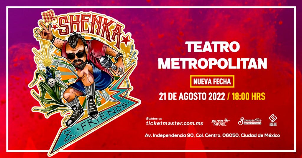 El Show de Dr. Shenka de Panteón Rococo and Friends llega al Teatro Metropolitan el domingo 21 de agosto