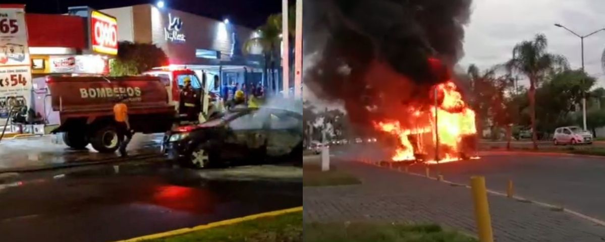 Incendian grupos criminales a Guanajuato y Jalisco 